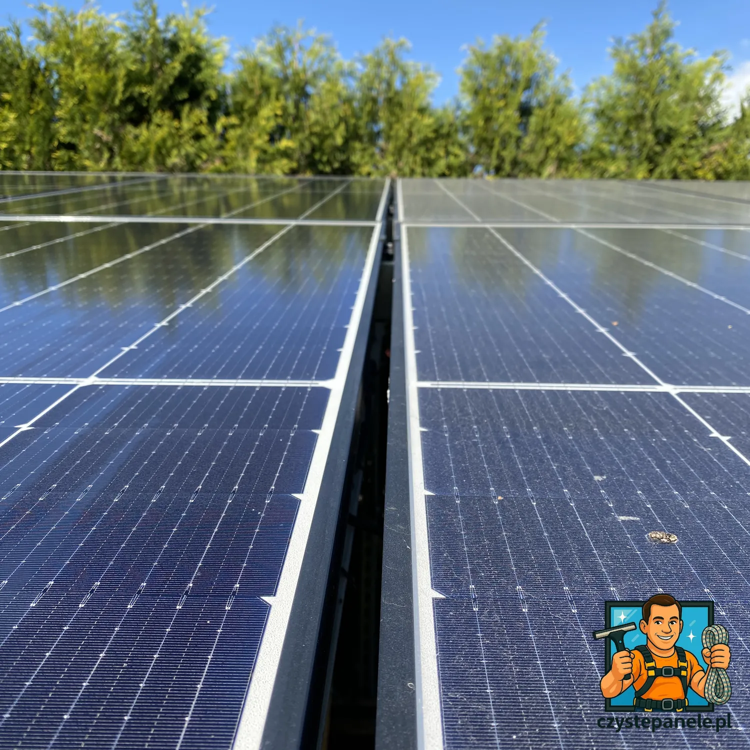 Profesjonalne czyszczenie paneli fotowoltaicznych wodą demineralizowaną